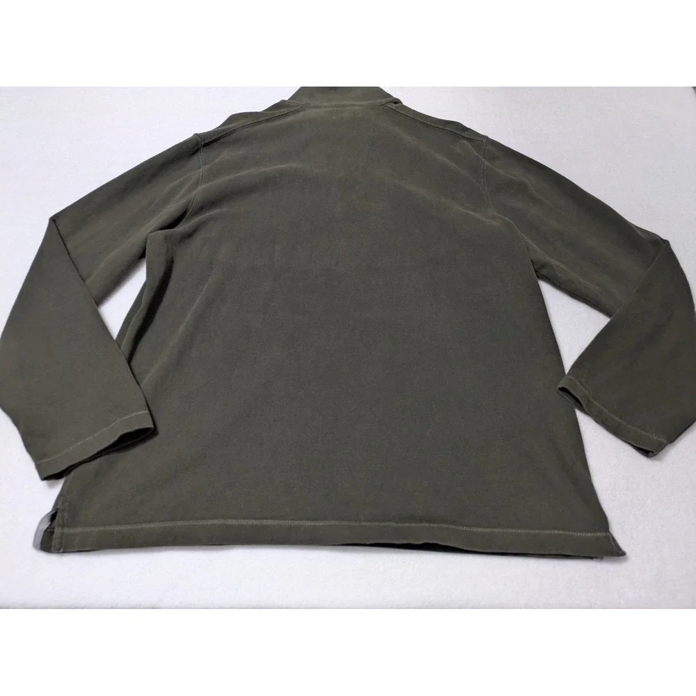 J Crew Sweater Men XL Olive Green Solid Quarter Zip Pullover‎ Preppy Casual
